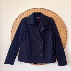 PETITE BATEAU NAVY IVY LEAGUE STYLE PEACOAT BLAZER PREP PREPPY‎ NEW ENGLAND